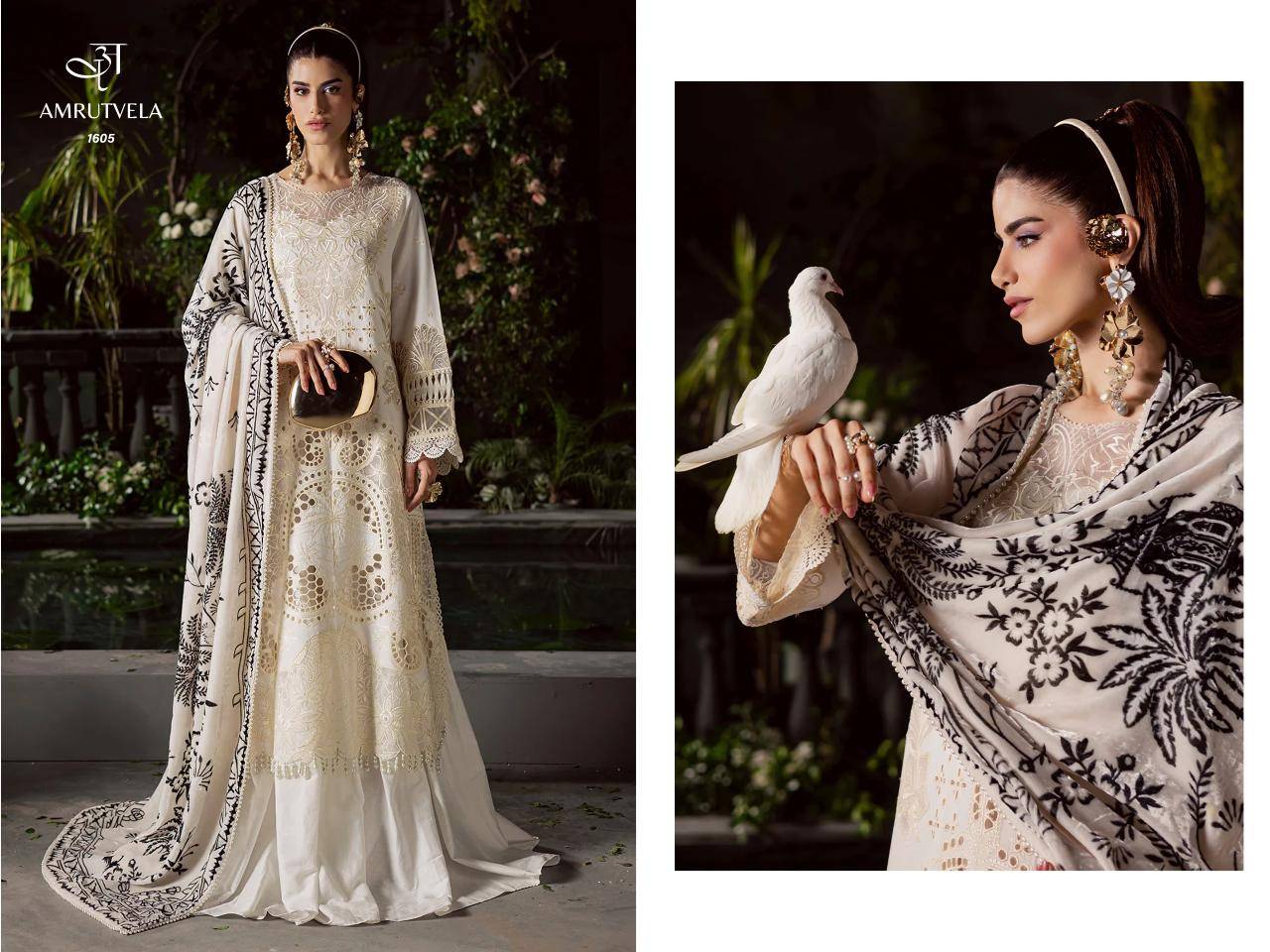 MAHNOOR Luxury Rayon Collection by Amrutvela textile 1601 TO 1606 SERIES Pakistani Stylish Embroidered Pure Rayon Dresses At Wholesale Price